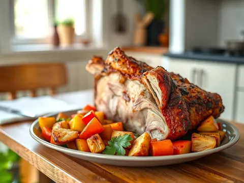 Krustenbraten mit knuspriger Schwarte und Biersoße