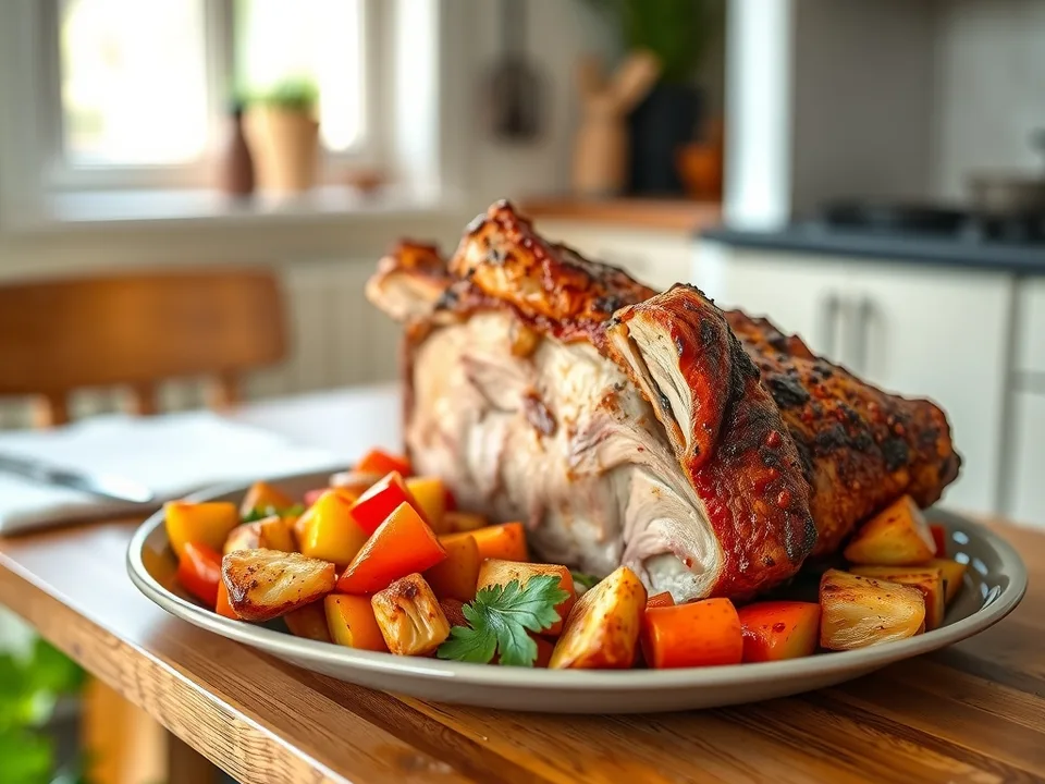 Krustenbraten mit knuspriger Schwarte und Biersoße