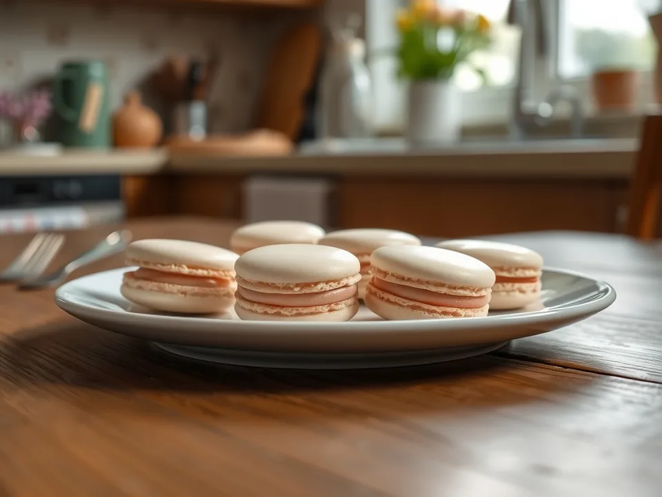 Macarons mit Olivenöl-Vanille-Ganache
