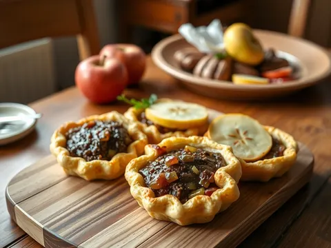 Leberpastete mit Apfel im Mürbeteig
