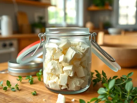 Eingelegter Feta mit Kräutern und Knoblauch