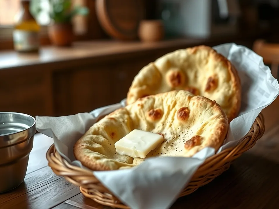 Naan Brot Rezept – aus der Pfanne mit Knoblauchbutter