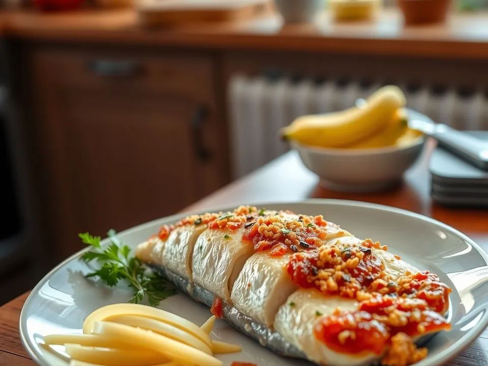 Zander im Ofen mit Tomaten-Parmesan-Schuppen