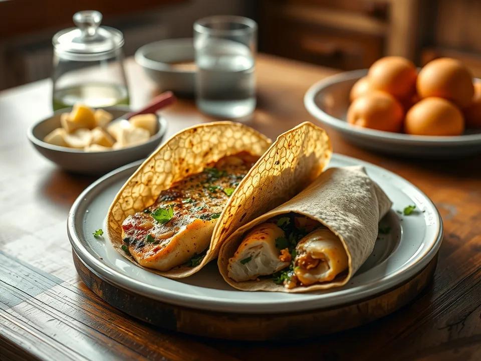 Wraps mit Forelle – gebraten, mit Gurke und Meerrettich